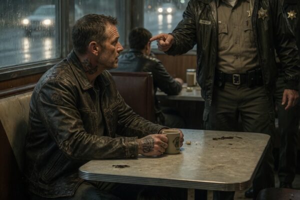 When a rugged biker saw a poorly dressed boy wandering alone down a ru...